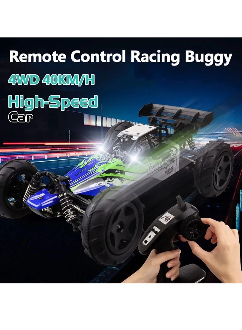 4WD 40 KM/H High-Speed Racing Buggy Vehicle 1:12 Ratio Independent Shock Absorber Brake Alloy Frame PVC Shell Headlight Off-Road RC Car Kids Boys Girls Xmas Birthday Gift  - Image 3