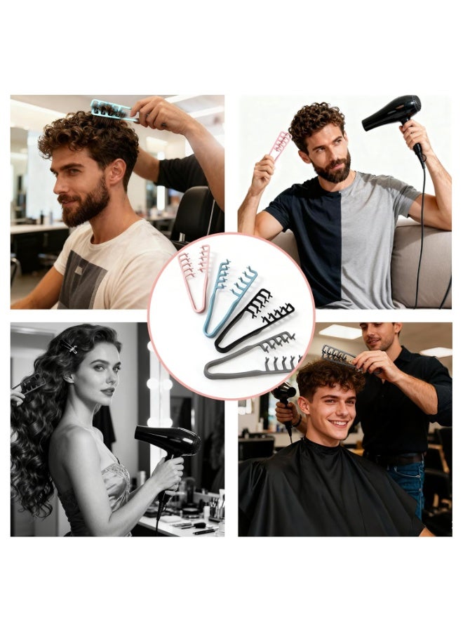ATRJSZ 2 Pcs Texture Comb, Voluminous Wide-Toothed Hair Comb, Apparatus Maximum Lift Roots Volume Tool, Barber Wide Fine-Toothed Dual-Purpose Set, ABS Plastic with Textured Grip Tool for Men (Black+Grey) - Image 5