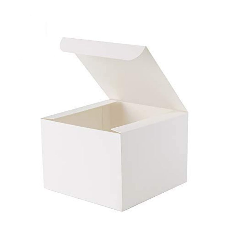 GEFTOL Gift Box 10 Pack 6 x 6 x 4 inches Fold Box Paper Gift Box Bridesmaids Proposal Box for Bridal Birthday Party ChristmasWhite