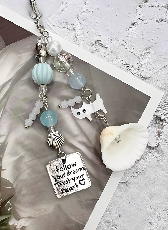 2 PCS Cute Phone Charms Cell Phone Charms Strap Cats and Shells Phone Charm Accessories for Phone Bag Keychain Air pods Camera Pendants Decor - Image 2