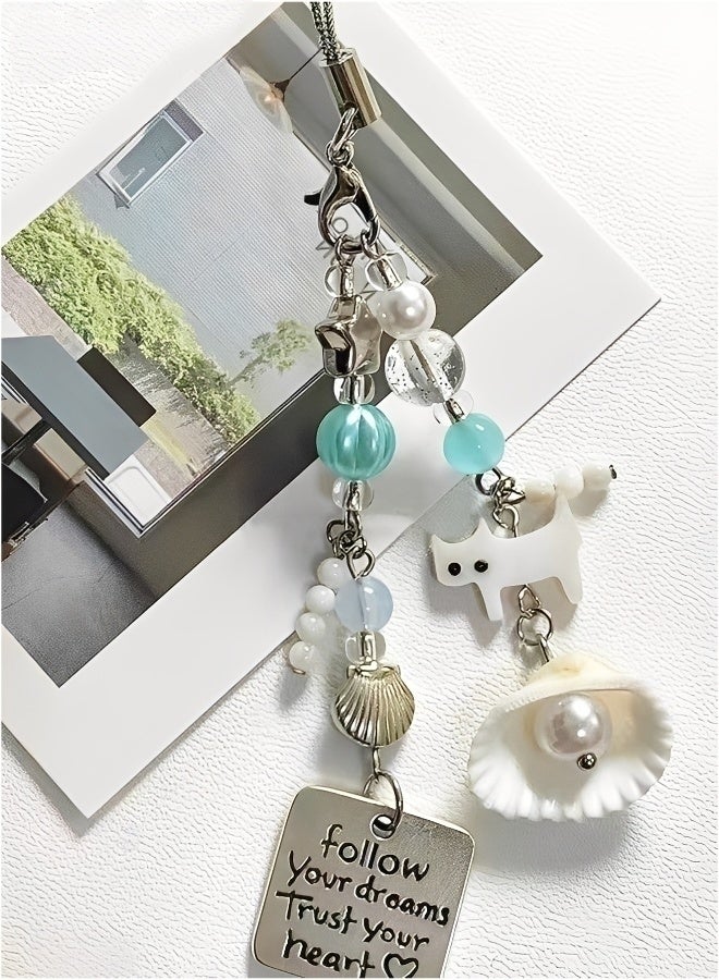 2 PCS Cute Phone Charms Cell Phone Charms Strap Cats and Shells Phone Charm Accessories for Phone Bag Keychain Air pods Camera Pendants Decor - Image 3