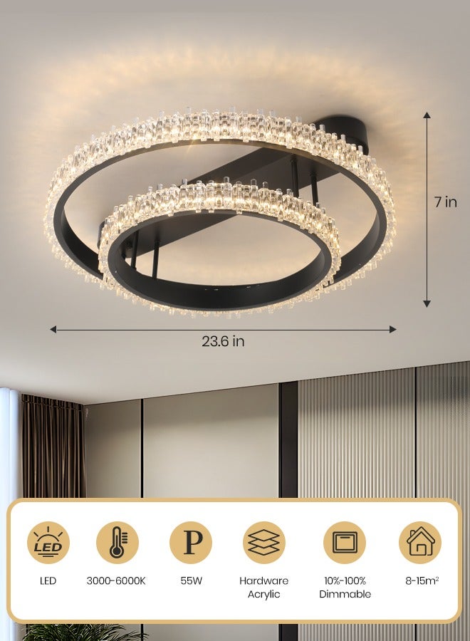 YATAI LIGHTING Remote Control LED Ceiling Lamp - Modern Flush Mount Ceiling Light Fixture with 3 Dimming Colors for Bedroom, Living and Dining Rooms - Dimmable LED Ceiling Lamp with Semi-Flush Mount  - Image 5