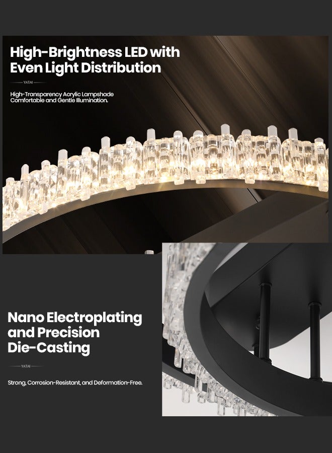 YATAI LIGHTING Remote Control LED Ceiling Lamp - Modern Flush Mount Ceiling Light Fixture with 3 Dimming Colors for Bedroom, Living and Dining Rooms - Dimmable LED Ceiling Lamp with Semi-Flush Mount  - Image 3