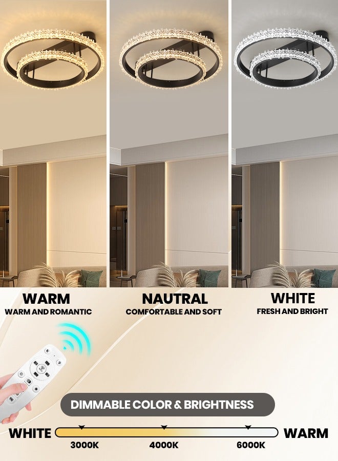YATAI LIGHTING Remote Control LED Ceiling Lamp - Modern Flush Mount Ceiling Light Fixture with 3 Dimming Colors for Bedroom, Living and Dining Rooms - Dimmable LED Ceiling Lamp with Semi-Flush Mount  - Image 4