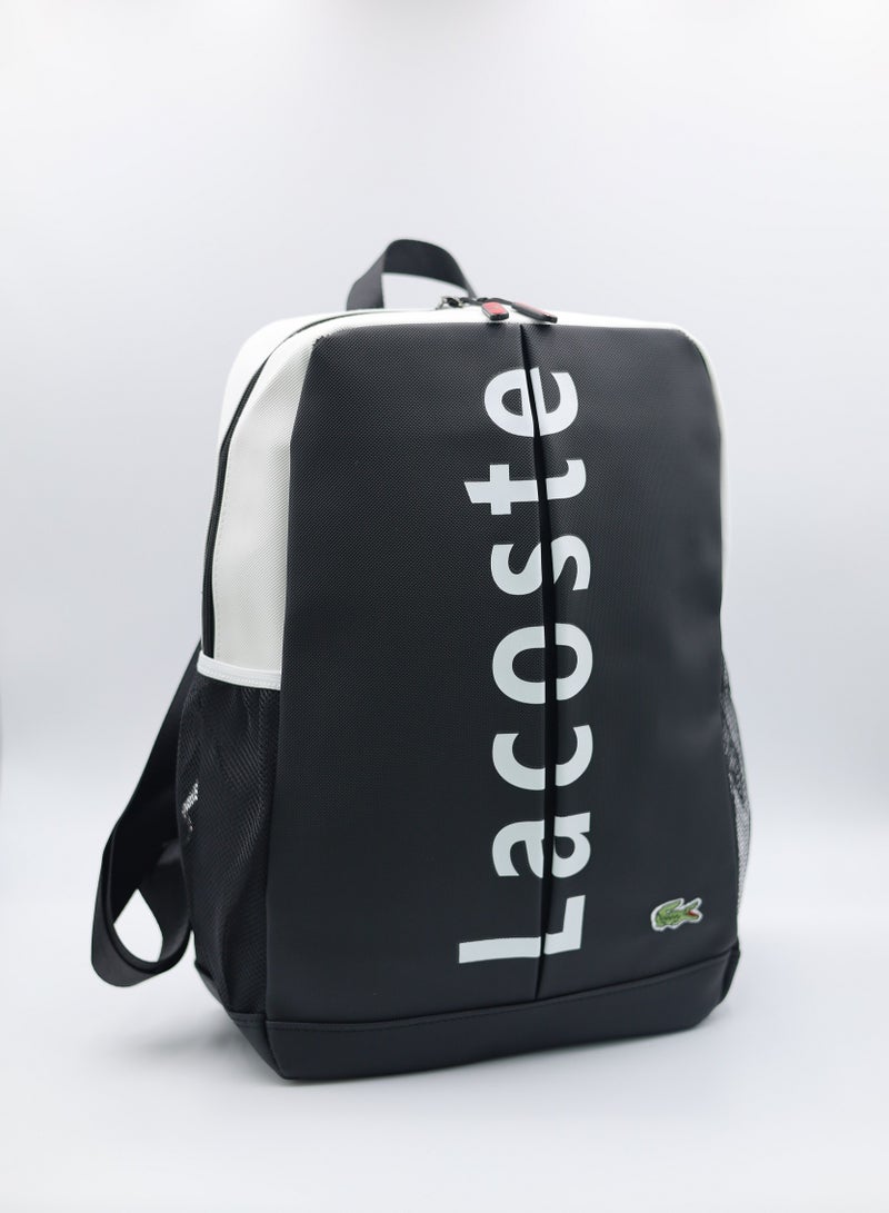 LACOSTE Lacoste Black and white color block backpack  - Image 1
