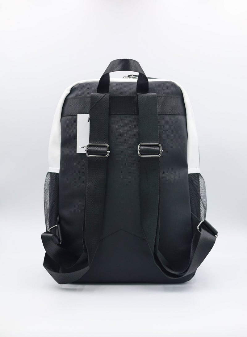 LACOSTE Lacoste Black and white color block backpack  - Image 3