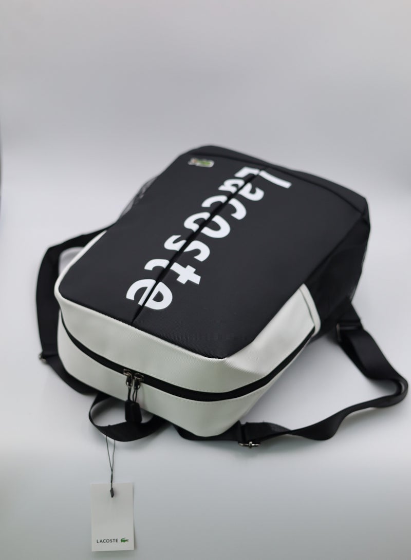 LACOSTE Lacoste Black and white color block backpack  - Image 4