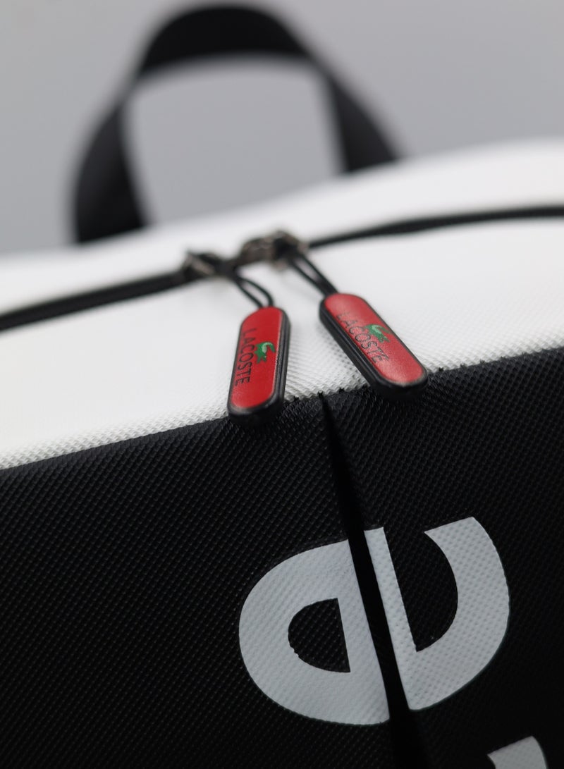 LACOSTE Lacoste Black and white color block backpack  - Image 5