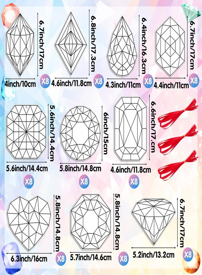 BeYumi Coloring Jewel Craft Kit - 83Pcs Color Your Own Jewel Kit for Kids DIY Coloring Craft Kit Coloring Jewel Gems Ornament Geometric Card Decor School Classroom Jewelry Party Activity Art Craft - Image 2