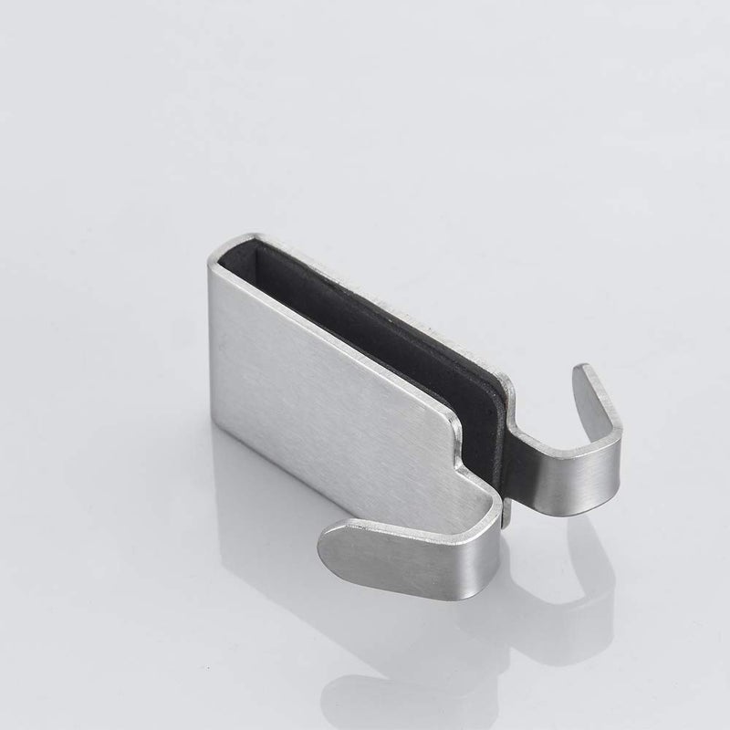 MOKIUER Double Hooks for Glass Shower Door, Towel Hooks Over The Bathroom Glass Wall 0.31-0.39in, Stainless Steel, Brushed,2 Pack. - Image 3