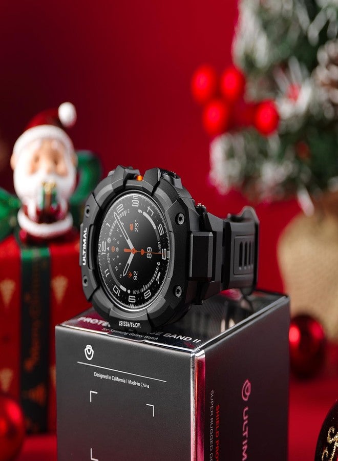 ULTIMAL Bands Compatible with Samsung Galaxy Watch Ultra 47mm band with case for Men, Rugged Sports Case Protective for Galaxy Watch Ultra (2025/2024) Matte Black - Image 2