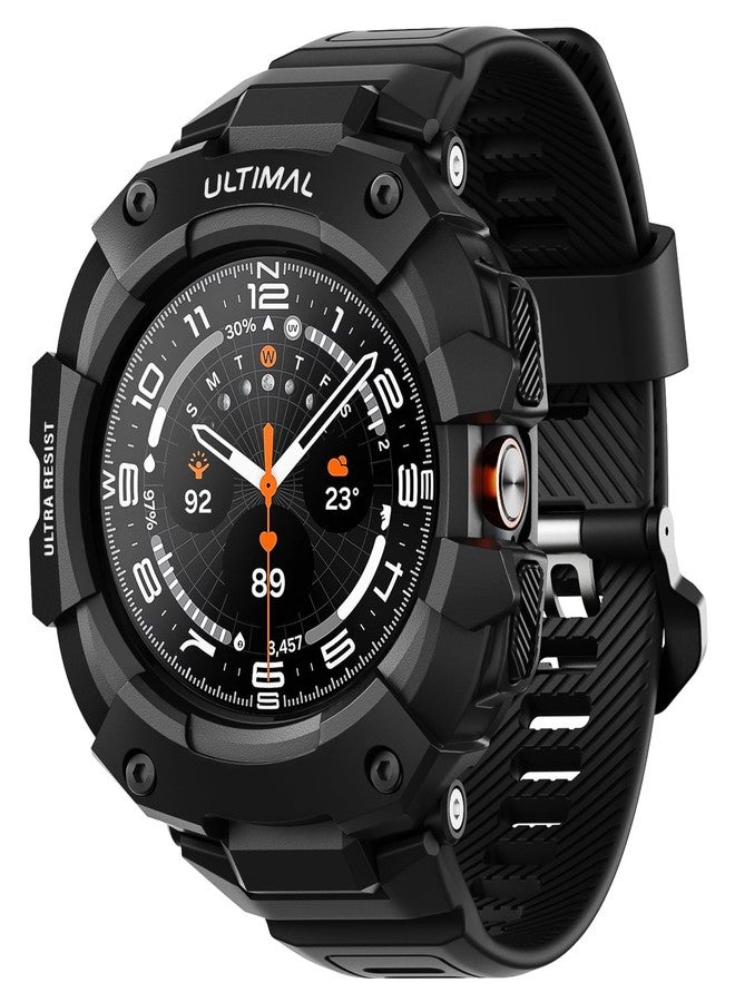 ULTIMAL Bands Compatible with Samsung Galaxy Watch Ultra 47mm band with case for Men, Rugged Sports Case Protective for Galaxy Watch Ultra (2025/2024) Matte Black - Image 1