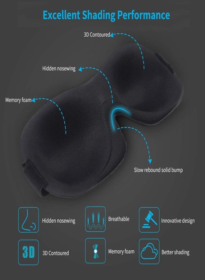 AMAZKER Cute Eye Mask Sleep Mask for Men Women Kids,2 Pack 3D Contoured Cup Sleeping Mask & Blindfold, Concave Molded Night Sleep Mask, Block Out Light (Stars &Black, 2 Count (Pack of 1 - Image 2