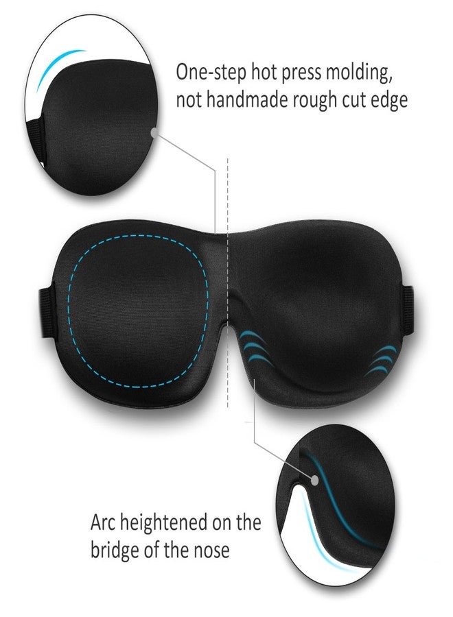 AMAZKER Cute Eye Mask Sleep Mask for Men Women Kids,2 Pack 3D Contoured Cup Sleeping Mask & Blindfold, Concave Molded Night Sleep Mask, Block Out Light (Stars &Black, 2 Count (Pack of 1 - Image 5