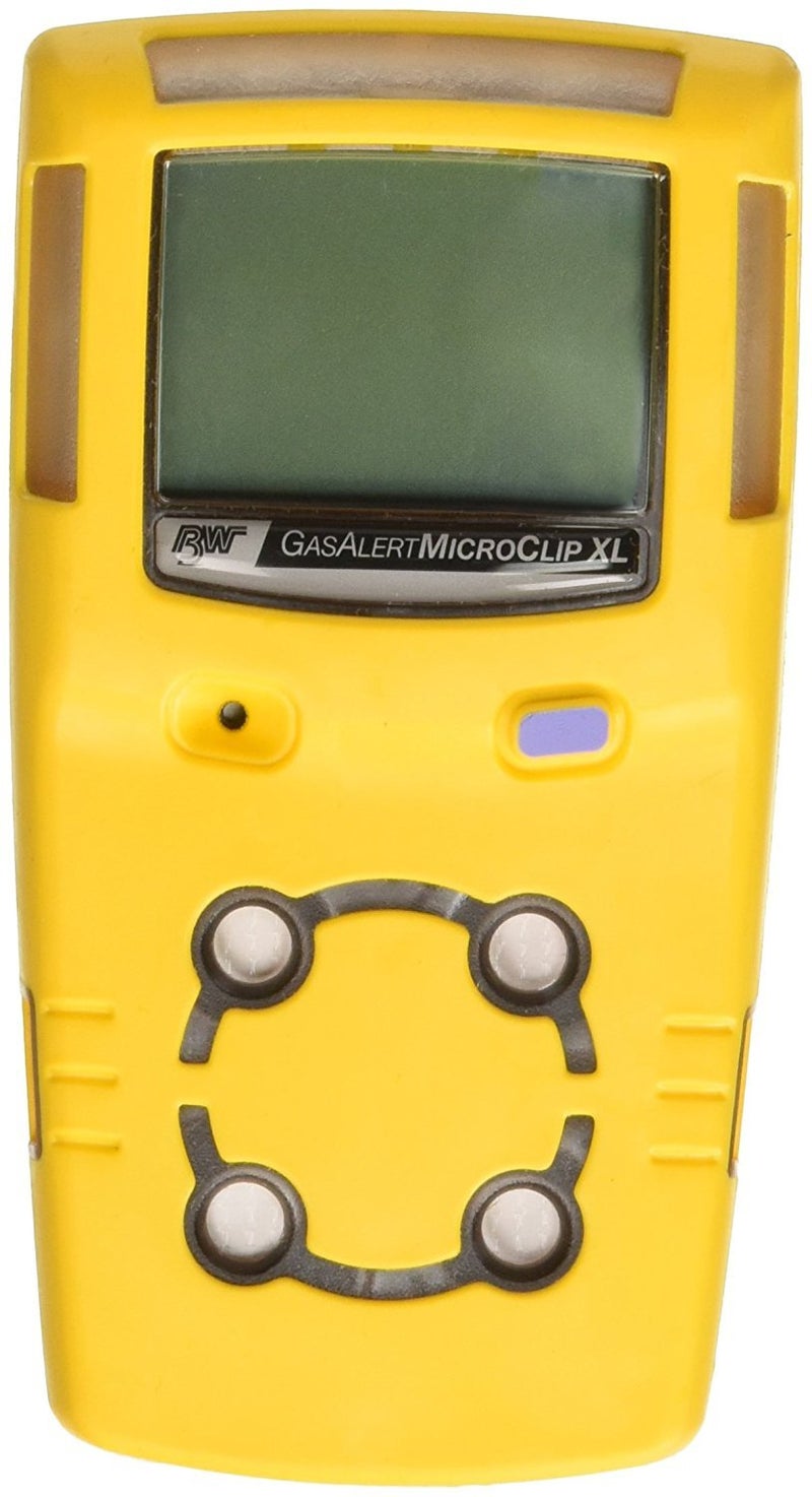 BW Technologies MCXLXWHMYNA GasAlertMicroClip XL 4 Gas Detector CO H2S LEL and O2 Yellow