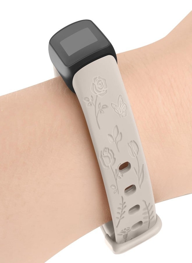 اي كي سوار منقوش بنقوش زهرية متوافق مع أساور Fitbit Luxe للنساء، أساور رياضية بديلة ناعمة لسوار Fitbit Luxe لتتبع اللياقة البدنية والصحة (ستارلايت) - Image 5