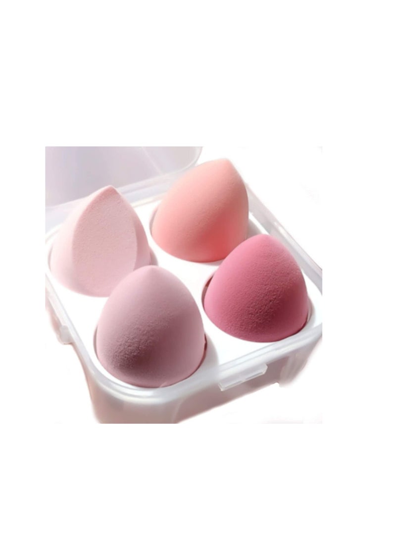 ORiTi ORiTi Makeup Sponge Set Blender Beauty Foundation Blending Sponge, Flawless for Liquid, Cream, and Powder, Multi-colored Makeup Sponges,Dry And Wet Use 3D Beauty Egg for Make Up. 4 Pcs (Pink)  - Image 1