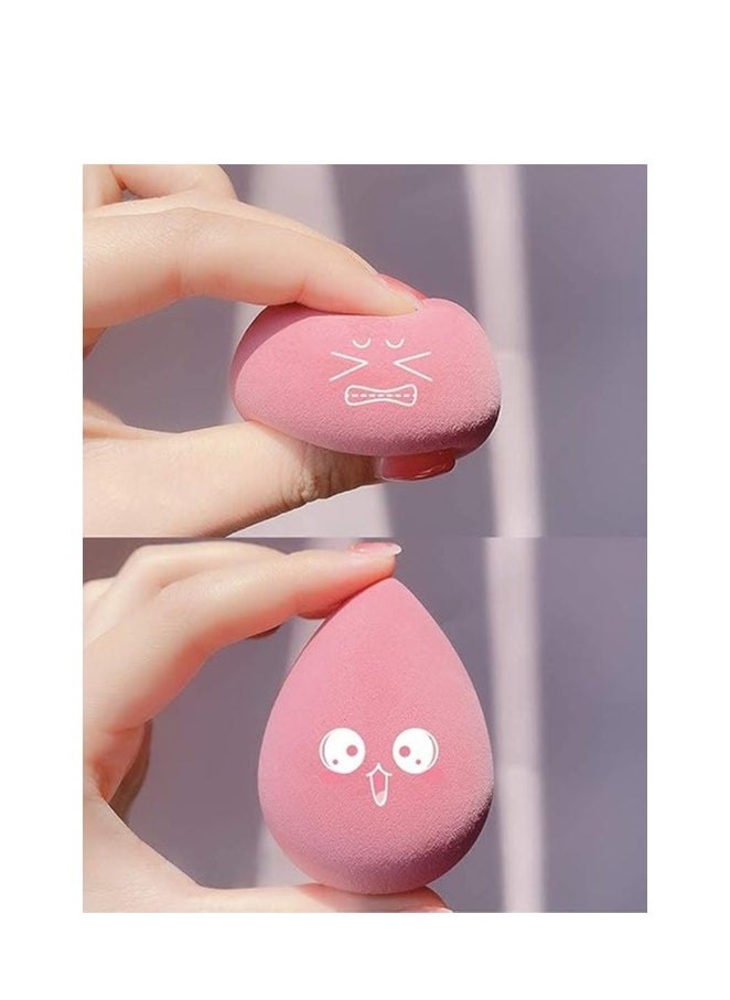 ORiTi ORiTi Makeup Sponge Set Blender Beauty Foundation Blending Sponge, Flawless for Liquid, Cream, and Powder, Multi-colored Makeup Sponges,Dry And Wet Use 3D Beauty Egg for Make Up. 4 Pcs (Pink)  - Image 4
