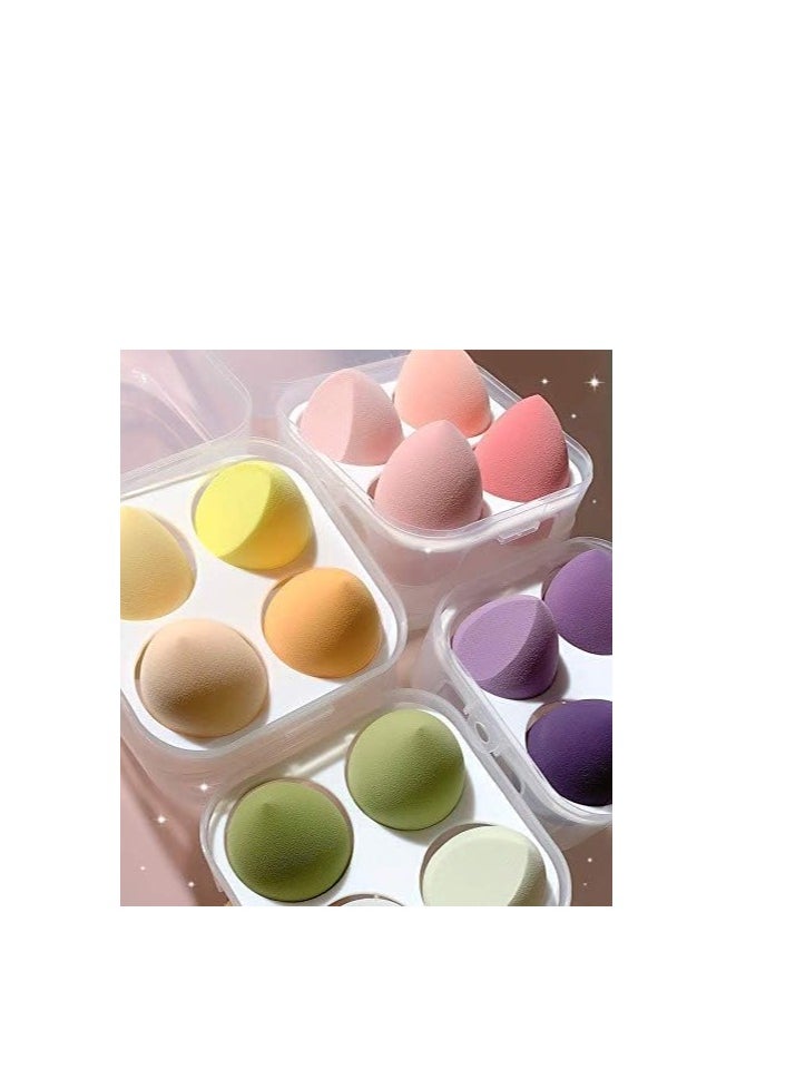 ORiTi ORiTi Makeup Sponge Set Blender Beauty Foundation Blending Sponge, Flawless for Liquid, Cream, and Powder, Multi-colored Makeup Sponges,Dry And Wet Use 3D Beauty Egg for Make Up. 4 Pcs (Pink)  - Image 5