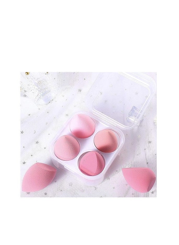 ORiTi ORiTi Makeup Sponge Set Blender Beauty Foundation Blending Sponge, Flawless for Liquid, Cream, and Powder, Multi-colored Makeup Sponges,Dry And Wet Use 3D Beauty Egg for Make Up. 4 Pcs (Pink)  - Image 3