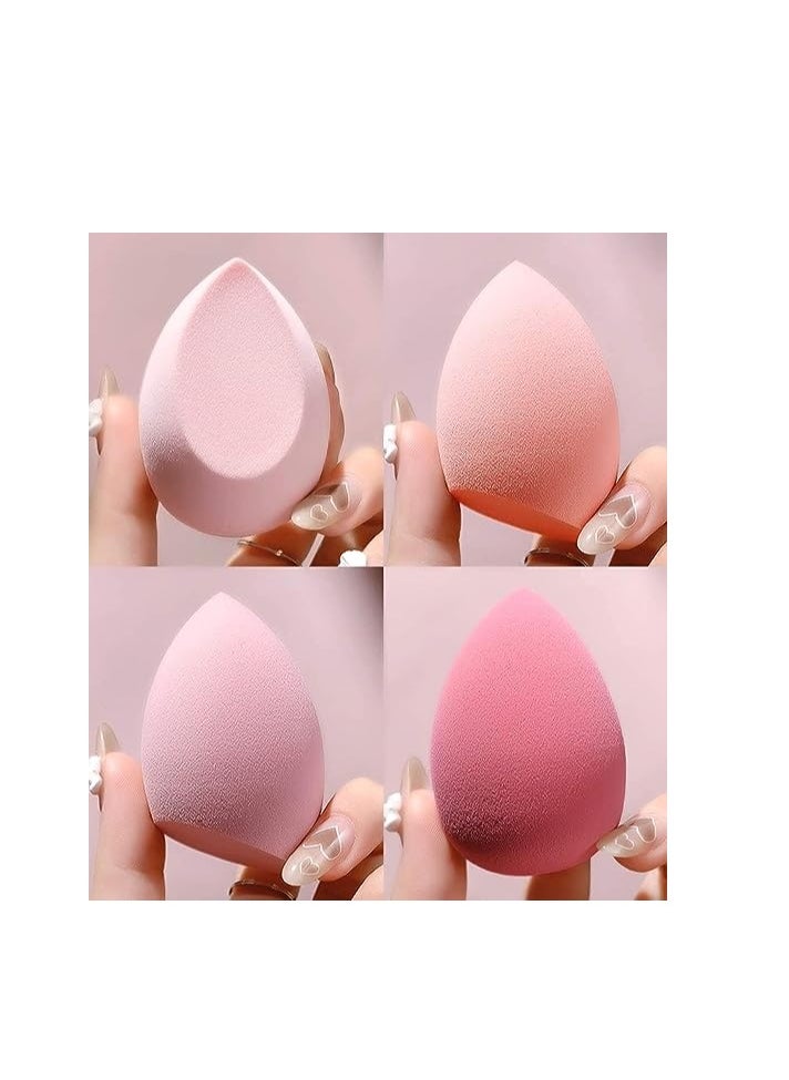 ORiTi ORiTi Makeup Sponge Set Blender Beauty Foundation Blending Sponge, Flawless for Liquid, Cream, and Powder, Multi-colored Makeup Sponges,Dry And Wet Use 3D Beauty Egg for Make Up. 4 Pcs (Pink)  - Image 2