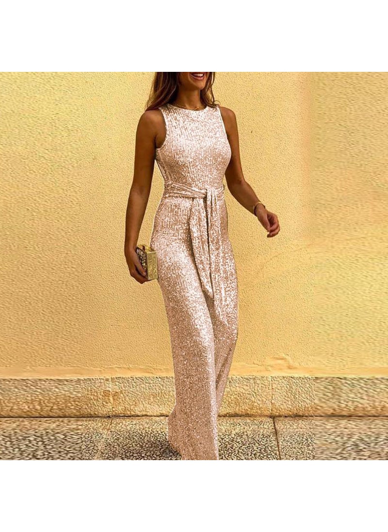 Generic 2024 Sequin Silver Dot Jumpsuit Women Champagne gold [48 hours delivery] [48 hours delivery]] 