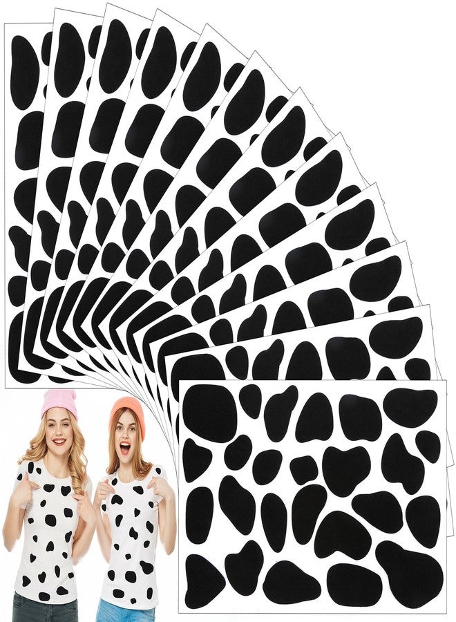 Caydo 12 Sheets Black Self Adhesive Felt Spotty Dog Circles Felt Pads for Kids Halloween Party Dalmatian Costume DIY Decoration (300 Pieces) - Image 1