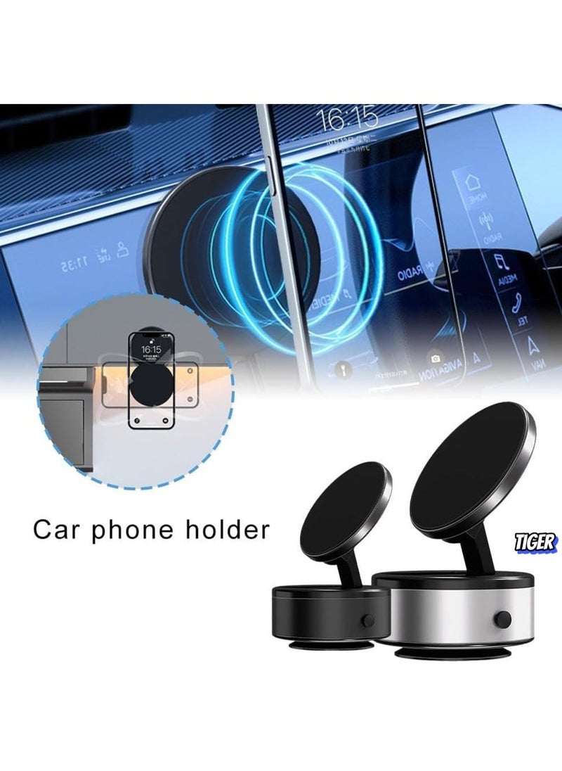 TIGER Phone Holder Vacuum Electric Magnetic Suction Car Mount – 360° Rotation, Hands-Free Shower Phone Holder, Electric Suction Cup Magnetic Mount for All Smooth Surfaces (Black) - Image 2