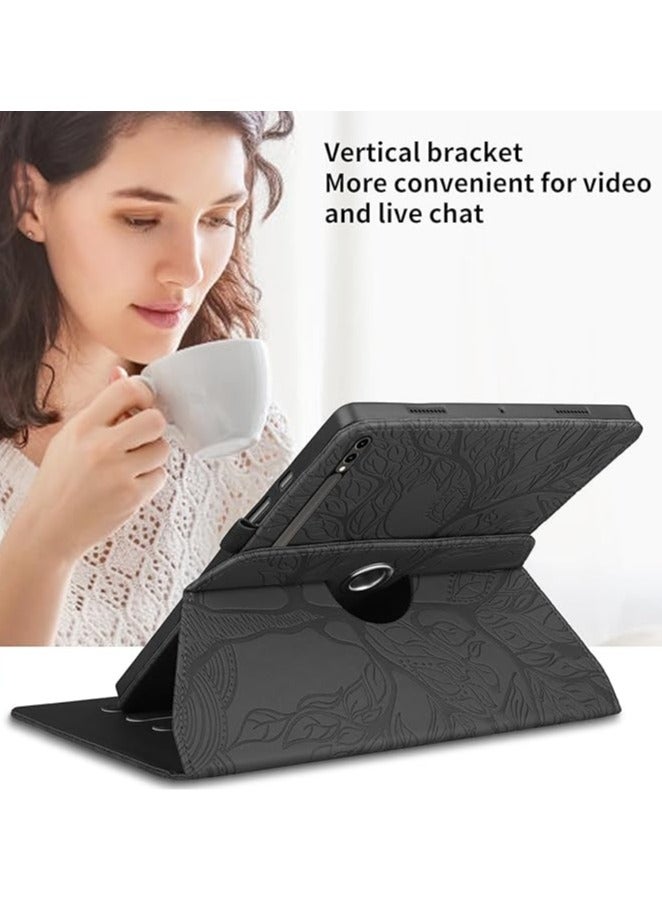 عام الحافظة متوافقة مع سامسونج جالاكسي تاب إس 9 الترا بمقاس 14.6 إنش 2023 (SM-X910/X916B/X918U)، وتتميز الحافظة بقاعدة دوارة بزاوية 360 درجة وقابلية للطي. - Image 5