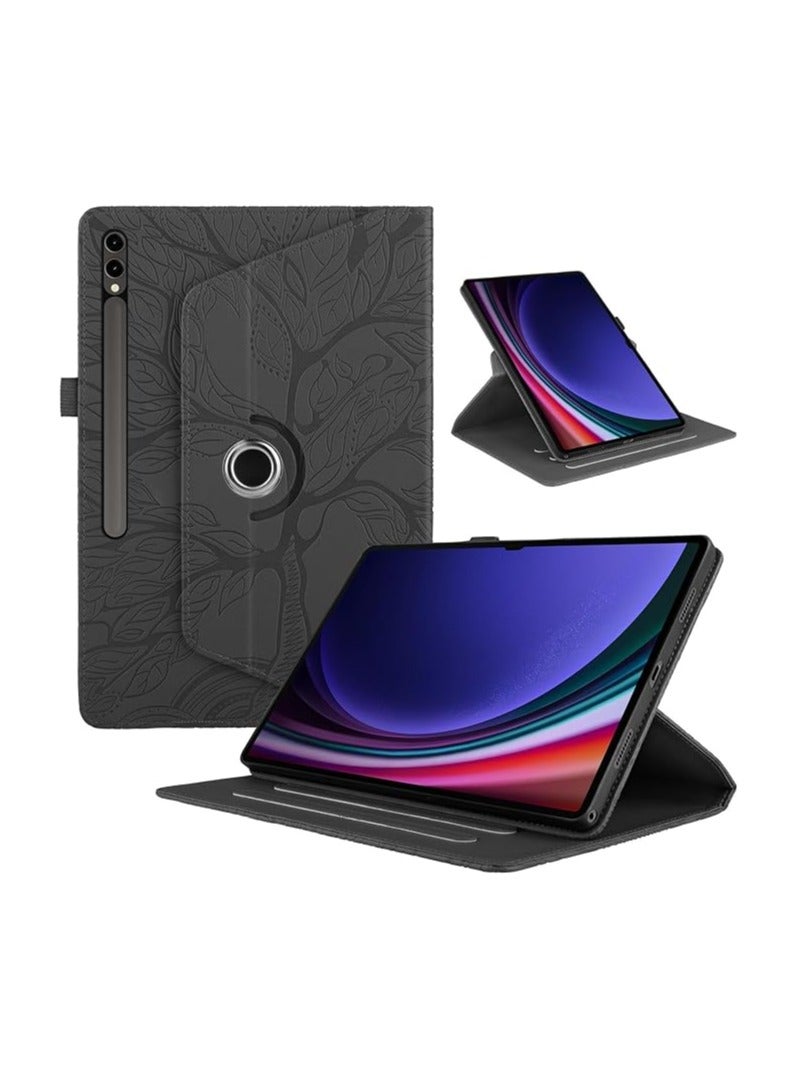 عام الحافظة متوافقة مع سامسونج جالاكسي تاب إس 9 الترا بمقاس 14.6 إنش 2023 (SM-X910/X916B/X918U)، وتتميز الحافظة بقاعدة دوارة بزاوية 360 درجة وقابلية للطي. - Image 3