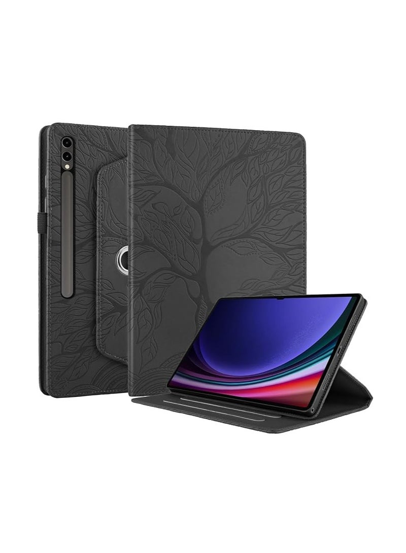 عام الحافظة متوافقة مع سامسونج جالاكسي تاب إس 9 الترا بمقاس 14.6 إنش 2023 (SM-X910/X916B/X918U)، وتتميز الحافظة بقاعدة دوارة بزاوية 360 درجة وقابلية للطي. - Image 1