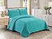 Home Collection Home Collection 3pc King/Cal King Over Size Elegant Embossed Bedspread Set Light Weight Solid Turquoise New  - Image 2