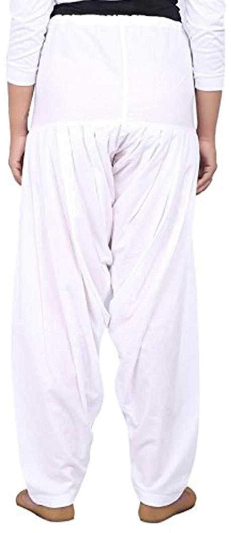 ANARO Black Combo Cotton Patiala Salwar Pants for Womens and Girls (Black and White, 48W X 40L) - Image 5