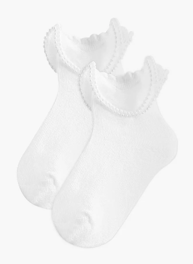 سيليست Pack of 2 Girls Socks with Pearl Frill Detail Ramadan Collection