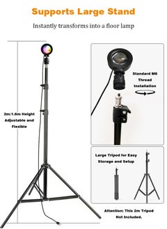 Generic 16 Colors Portable Modern Style Antique Designed Sunset Projection Light Lamp with Tripod and Remote-Controller Multicolour 27 x 12 x 12cm ﻿  - Image 4