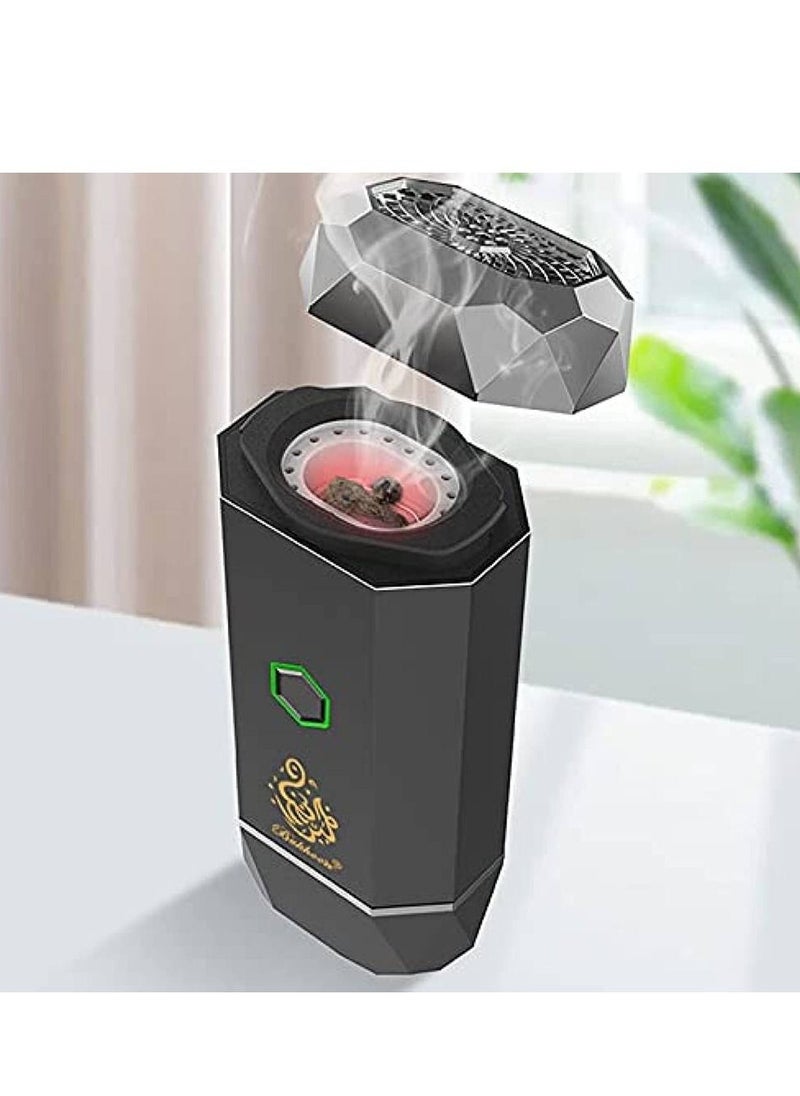 Bakhoor Car Electric Incense Portable USB Rechargeable Aroma Diffuser Bakhoor Burner Wood Black  - Image 3