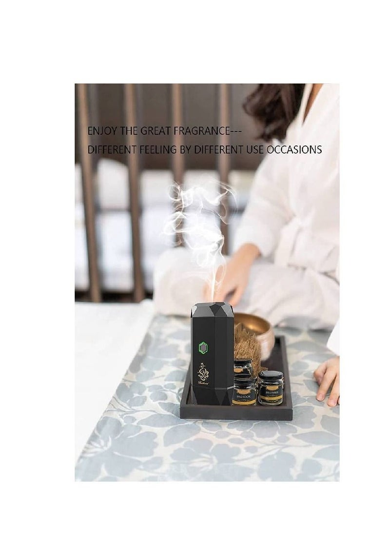 Bakhoor Car Electric Incense Portable USB Rechargeable Aroma Diffuser Bakhoor Burner Wood Black  - Image 2
