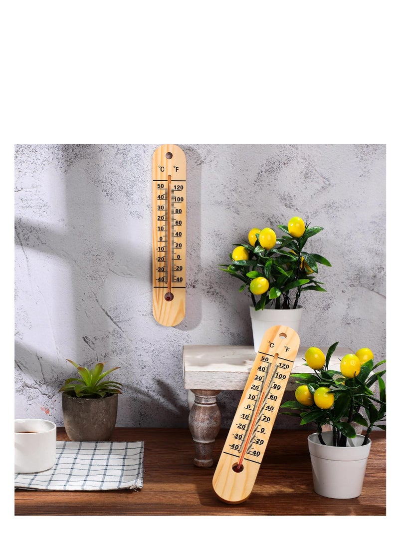 Excefore Wall Thermometer, Indoor Outdoor Thermometers, 10.5 Inch Wooden Double Scales Thermometer, for Home, Office, Patio, Porch, Warehouse, Greenhouse Garden Weather (3 Pcs)  - Image 4