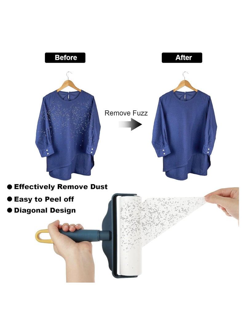 Pet Hair Lint Roller Set - 720 Sheets, 12 Refills, Extra Sticky - Dog Cat Hair Remover for Furniture, Clothes, Carpet, Couch - Large Roller, 2 Handles - Image 4