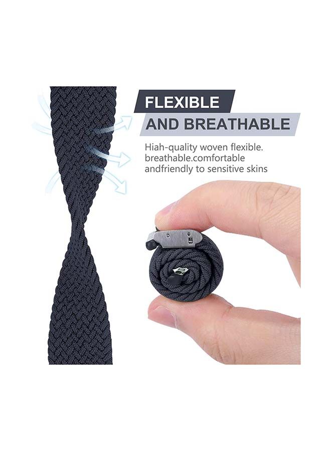 NIBEMINENT Adjustable Braided Solo Loop With Buckle Elastic Sport Bands For Apple Watch All Series 41/40/38mm Charcoal  - Image 2