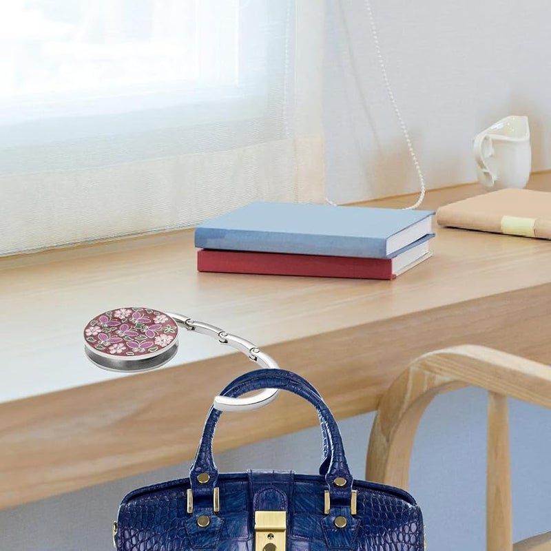 Blue Portable Folding Bag Hanger Hook Sturdy Zinc Alloy for Home Office Cafe - Image 3