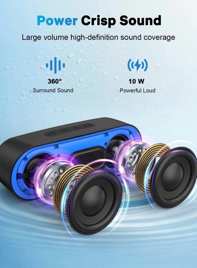 LENRUE Bluetooth Speakers, Waterproof Portable Speakers with TWS, 24 Playtime, Stereo Sound, Wireless for Home Shower Pool Beach Outdoor (Black) - Image 2