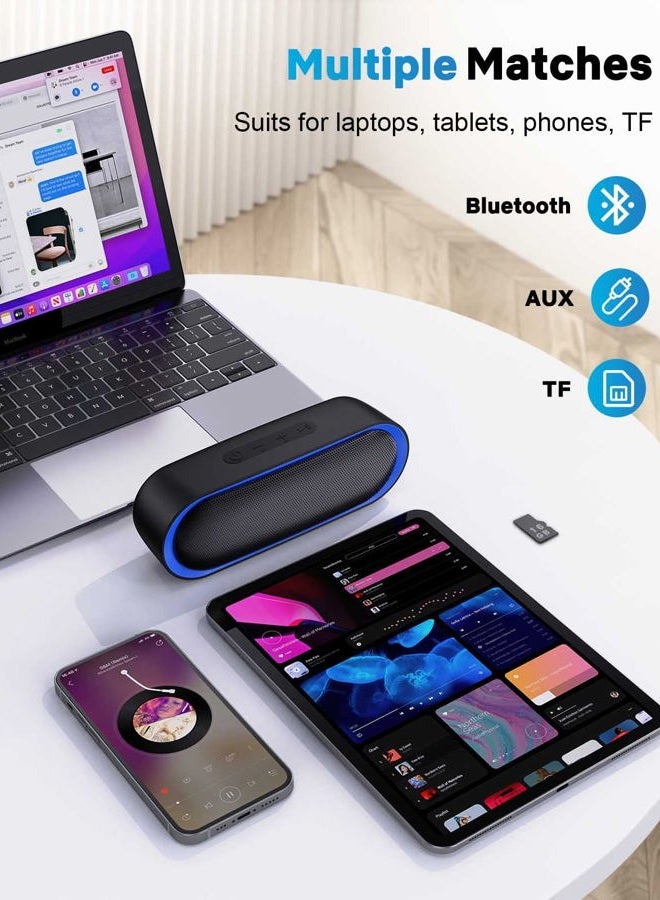 LENRUE Bluetooth Speakers, Waterproof Portable Speakers with TWS, 24 Playtime, Stereo Sound, Wireless for Home Shower Pool Beach Outdoor (Black) - Image 5