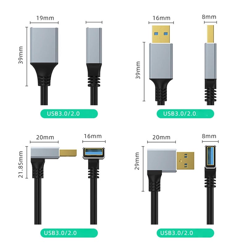 USB3.0 Extension Cable Right Angled Connectors 5Gbps Data Transfer for Webcams Printers Keyboards Flashes Drive Transfer Speed Backward for Controller - Image 5