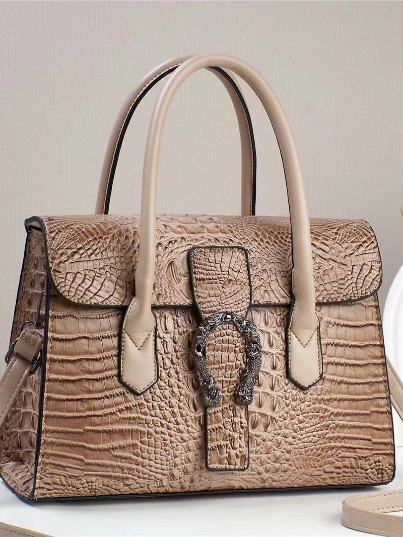High-End Fashion Crocodile Pattern Handbag Fashion Women'S Bag Large Capacity All-Match Shoulder Messenger Bag - Image 4