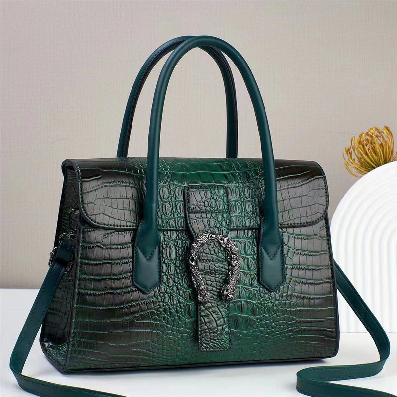 High-End Fashion Crocodile Pattern Handbag Fashion Women'S Bag Large Capacity All-Match Shoulder Messenger Bag - Image 1