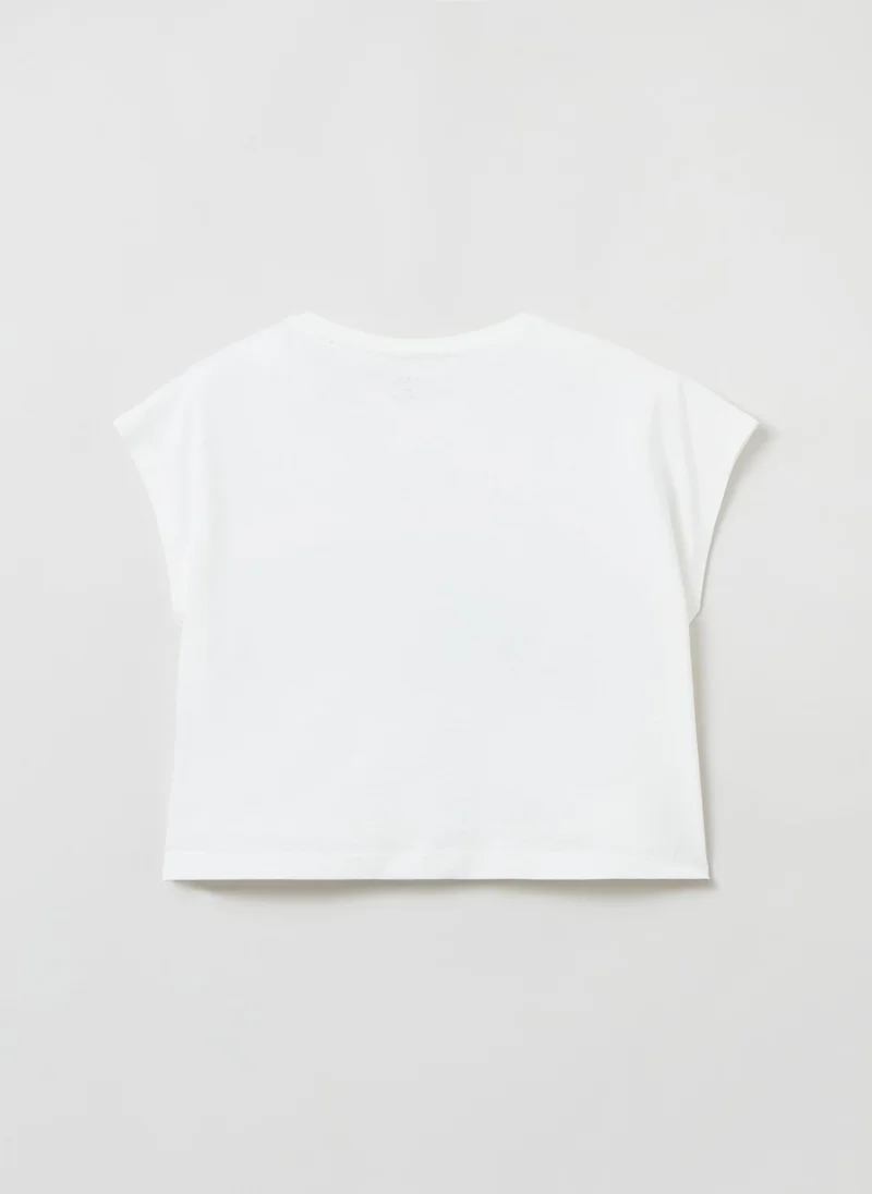 Ovs Cropped T-shirt with embroidery