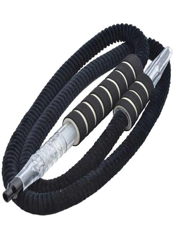 Afoosoo Hookah Hose Shisha Washable Plush Pipe 6ft with Mini Ice Bag Detachable Mouth Tip Smoke Hose Hookah Shisha Pipe for Hookah Accessories (Black) - Image 1