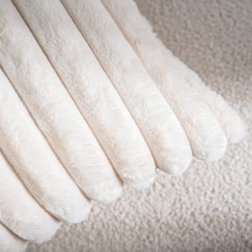 DEELAND Pack of 2 Faux Fur Plush Decorative Throw Pillow Covers Fuzzy Striped Soft Pillowcase Cushion Covers for Sofa Couch Bedroom 16x16 inch - Image 2