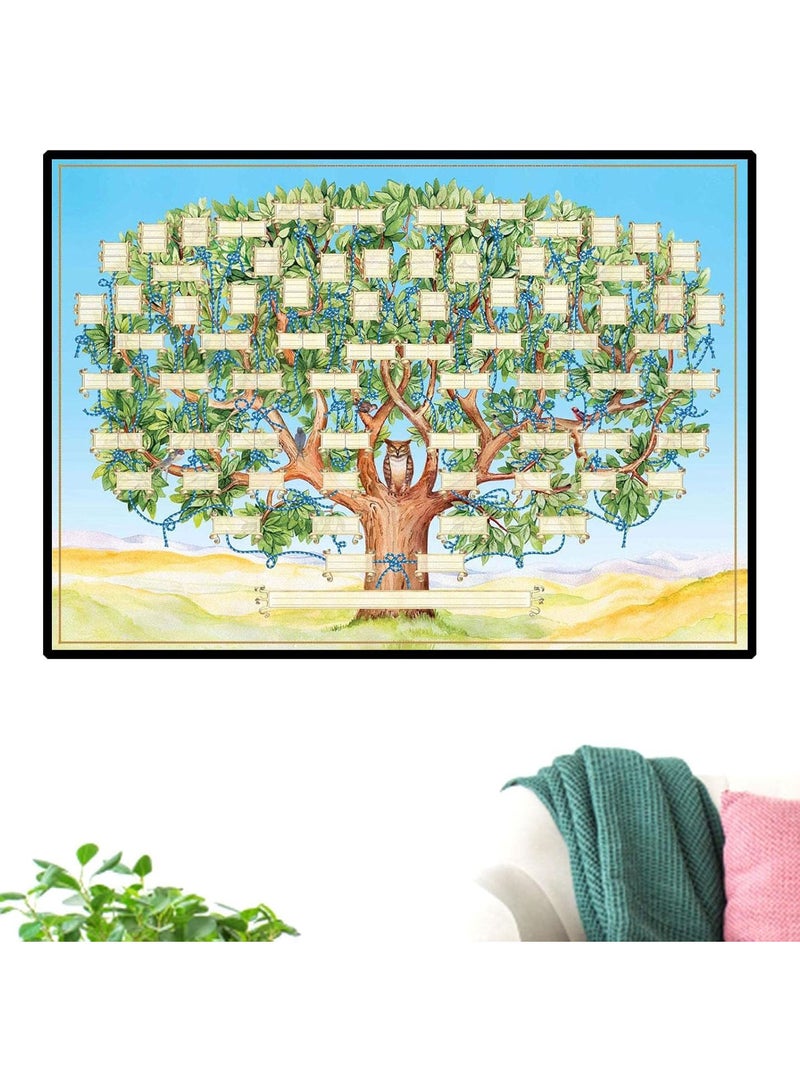 GGOOT Genealogy Poster | Cherish Ancestry Tree Chart,23x35in Genealogy Supplies DIY Ancestry Photo Gallery Frame Decor 6 Generation for Grandparents Mother Baby - Image 1